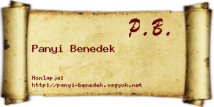 Panyi Benedek névjegykártya