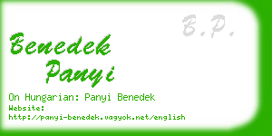 benedek panyi business card